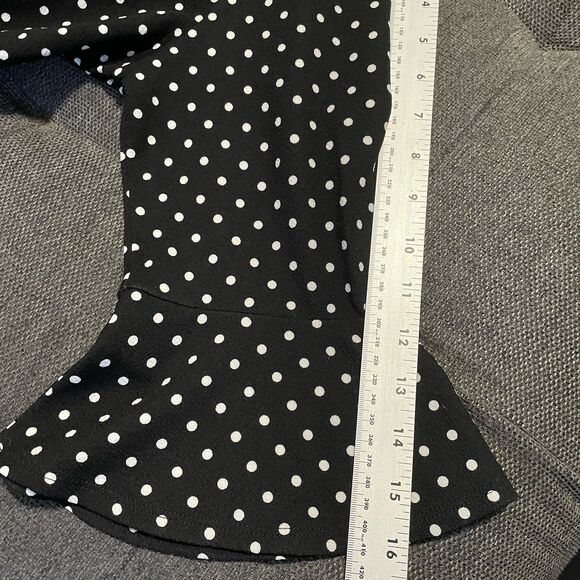 Croft & Barrow Black & White Polka Dot Blouse 3/4 Flounce Sleeve Women's Large - Picture 6 of 8